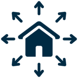 Home with multiple direction arrows