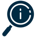Search icon with information symbol